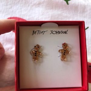 NWOT betsey Johnson gingerbread earrings